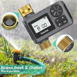 INSOMA Automatic Watering System Smart Garden Irrigation Water Timer with Brass Swivel for Hose Fuacet Outdoor Garden IPX5