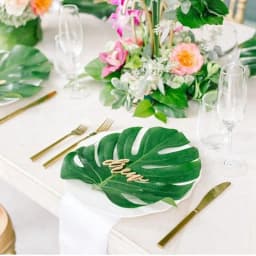 12pcs Artificial Tropical Palm Leaves Hawaiian Luau Safari Jungle Party Summer Wedding Birthday Home Table Decor Fake Plant Lei