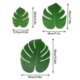 12pcs Artificial Tropical Palm Leaves Hawaiian Luau Safari Jungle Party Summer Wedding Birthday Home Table Decor Fake Plant Lei