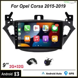 Android 13 car navigation 9-inch black frame - fit for carplay Android auto Compatible for Opel Corsa 2015-2019
