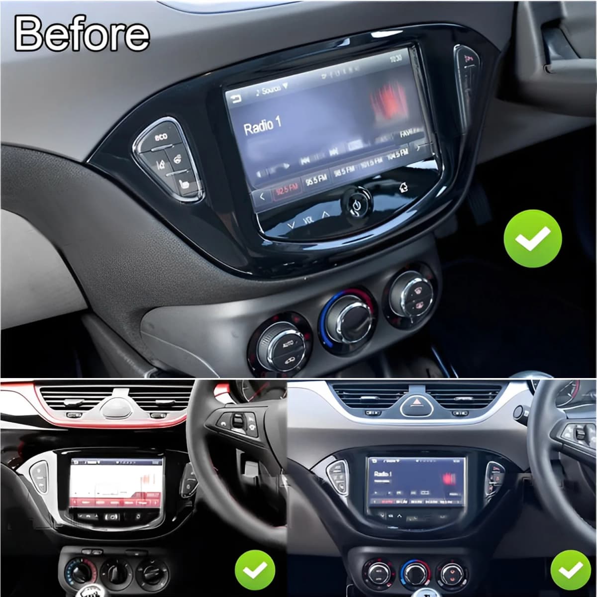 Android 13 car navigation 9-inch black frame - fit for carplay Android auto Compatible for Opel Corsa 2015-2019