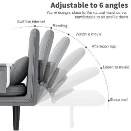 [UK Stock] Folding Sofa Bed Couch 3 in 1 with 2 Pillows, Lounge Cotton Chair Lazy Cushion for Apartment Home Livingroom