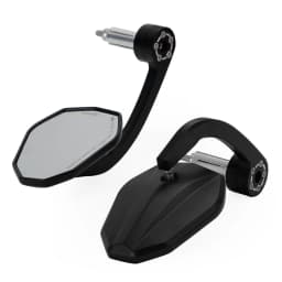 Artudatech CNC Aluminum Handlebar End Mirror 7/8" Black Long BAR End Mirrors Motorcycle