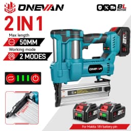 ONEVAN 2in1 Brushless Electric Nail Gun F15-F50 K410-K4 Cordless 2Gear Stapler Framing Nailer Power Tool For 21V 18V Battery