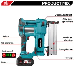 ONEVAN 2in1 Brushless Electric Nail Gun F15-F50 K410-K4 Cordless 2Gear Stapler Framing Nailer Power Tool For 21V 18V Battery