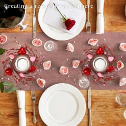 Candle Rings Wreaths Heart Berry Valentine's Day Garland Ornament Wreath Decorative Pillar Candle Rings Holiday Candle Rings For