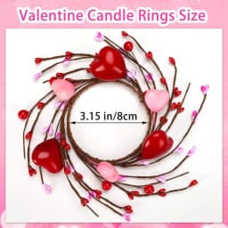 Candle Rings Wreaths Heart Berry Valentine's Day Garland Ornament Wreath Decorative Pillar Candle Rings Holiday Candle Rings For