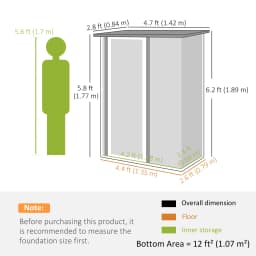 Outdoor Storage Shed Steel Garden Shed W/ Lockable Door for Backyard Brown