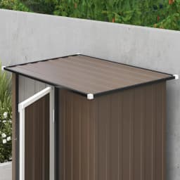 Outdoor Storage Shed Steel Garden Shed W/ Lockable Door for Backyard Brown