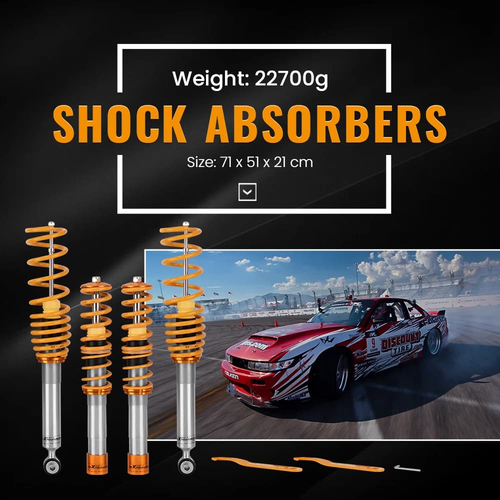 Coilovers for BMW 5 E39 1995-2003 RWD notchback Spring Shock Absorber Height Adjustable Coilovers Suspension Kit Gold