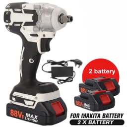 580NM Cordless Electric Impact Wrench 1/2 inch Power Tools Compatible Makita 21V 1/2PCS Battery Wrench with Toolbox Set
