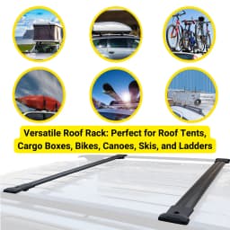 Roof Rack Cross Bars for Nissan Navara 2016-2023; Compatible with Raised Roof Rails and Roof Bars – 2 Pcs Aluminum Rail Carrier