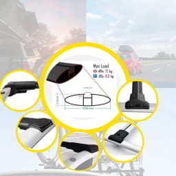 Roof Rack Cross Bars for Nissan Navara 2016-2023; Compatible with Raised Roof Rails and Roof Bars – 2 Pcs Aluminum Rail Carrier
