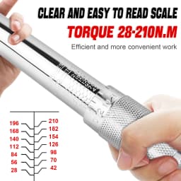 BRIEFNESS 28-210Nm 1/2'' Drive Ratchet Torque Wrench Reversible Ratchet Torque Wrench Mechanical Repair Ratchet Torque Wrench