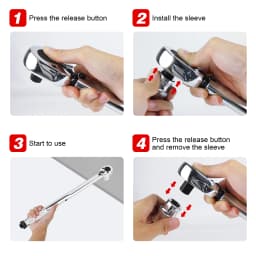BRIEFNESS 28-210Nm 1/2'' Drive Ratchet Torque Wrench Reversible Ratchet Torque Wrench Mechanical Repair Ratchet Torque Wrench