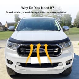 Front Bug Shield Hood Deflector Bonnet Guard Bonnet Protector for Ford Ranger 2015-2022 Wildtrak XLT XLS XL SPORT