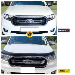 Front Bug Shield Hood Deflector Bonnet Guard Bonnet Protector for Ford Ranger 2015-2022 Wildtrak XLT XLS XL SPORT