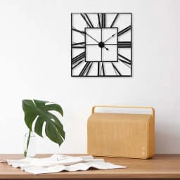 【Lifeideas】Modern 3D Large Wall Clock Roman Numeral Retro Square Decor Silent Clock Nordic Restaurant Living Room Decoration A