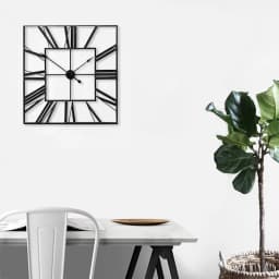 【Lifeideas】Modern 3D Large Wall Clock Roman Numeral Retro Square Decor Silent Clock Nordic Restaurant Living Room Decoration A