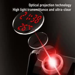 Digital Clock Projector HD LED Display Clock On Ceiling With Temperature Sensor Smart Bedside Alarm Clock 180 Degree Rotatable