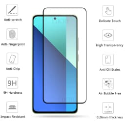 4Pcs For Xiaomi Redmi Note 13 4G Glass Redmi Note 13 4G Tempered Glass Full Cover Glue 9H Screen Protector For Redmi Note 13 4G