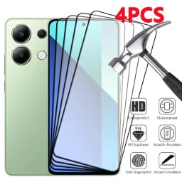 4Pcs For Xiaomi Redmi Note 13 4G Glass Redmi Note 13 4G Tempered Glass Full Cover Glue 9H Screen Protector For Redmi Note 13 4G