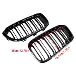 Artudatech Front Kidney Grill Grille Fit for BMW 1 Series F20 F21 2015-2017 Gloss Black Double