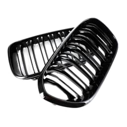 Artudatech Front Kidney Grill Grille Fit for BMW 1 Series F20 F21 2015-2017 Gloss Black Double