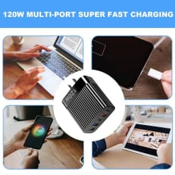 USB Fast Charger 120w Multiple Port Charger Block Fast Charging Station Hub Portable Type C Charging Outlet For Mobile Phones
