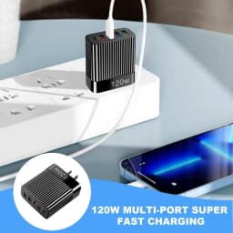 USB Fast Charger 120w Multiple Port Charger Block Fast Charging Station Hub Portable Type C Charging Outlet For Mobile Phones