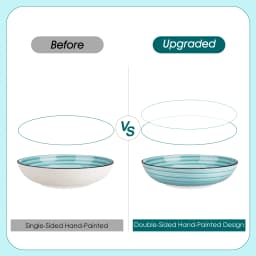 Vancasso 24/48 Piece Blue Plates Dinner Sets Two-Sided Dinnerware Sets Handpainted Spiral With 6 Dinner Plate/Dessert/Soup/Bowl