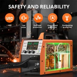 HITBOX 250A 6 in 1 Aluminum Welding Machine ARC MMA/MIG Gas Gasless/Lift TIG 2T 4T IGBT Inverter Semi-Automatic MIG Welder