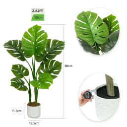 mcc direct Artificial Monstera Tree, Decorative Artificial Plant with Plastic Planter and Artificial Moss for House Bedroom