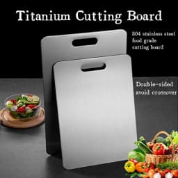 304 Stainless Steel Panel Titanium Cutting Boards for Kitchen Thickened Double Sided Cutting Board Portable Cutting Board