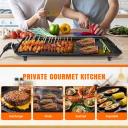 Portable Electric Countertop Grill, Nonstick Iron Grill Plate Extra Smokeless Grill Plate for Party Camping Holiday Cooking