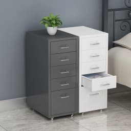 Office Metal Vertical File Cabinet with 5 Drawers on Wheels Storage Cabinet Bedroom Office Study Furniture