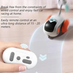 Interactive Cat Toy Car Set - Self-Moving Ball & Remote Control - Stimulating Kitten Play - Indoor Pet Activity Toys - UK Wareho