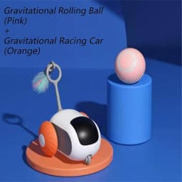 Interactive Cat Toy Car Set - Self-Moving Ball & Remote Control - Stimulating Kitten Play - Indoor Pet Activity Toys - UK Wareho