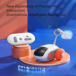 Interactive Cat Toy Car Set - Self-Moving Ball & Remote Control - Stimulating Kitten Play - Indoor Pet Activity Toys - UK Wareho