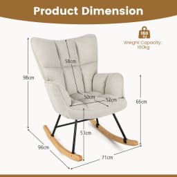 GOFLAME Linen Nursery Rocking Chair Modern Rocking Accent Chair Glider Rocker Armchair