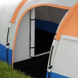 Outsunny 2-3 Man Camping Tent, Tunnel Tent with Weights, Bedroom and Living Room, 2000mm Waterproof