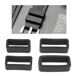 4PCS Rubber Black Watch Strap Buckle Band Keeper Hoop Loop Holder Retainer Ring