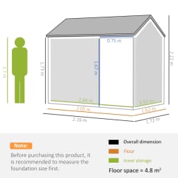 7 X 6 ft Metal Garden Shed Outdoor Storage Shed W/ Door Sloped Roof, Dark Gray
