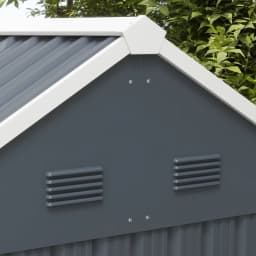 7 X 6 ft Metal Garden Shed Outdoor Storage Shed W/ Door Sloped Roof, Dark Gray