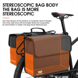 WEST BIKING Waterproof Bike Panniers Bag 36L Large Capacity Bicycle Trunk Bag Luggage Carrier MTB Rear Rack Bags For Travel