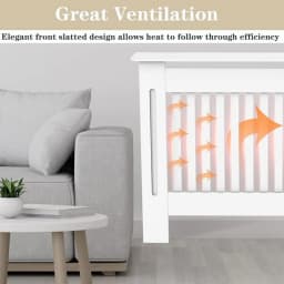 BRIEFNESS Radiator Cover White Painted MDF Cabinet Heater Cover Mounted on Wooden For Living Room Hallway Heater Cover Decoration