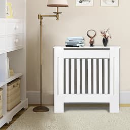 BRIEFNESS Radiator Cover White Painted MDF Cabinet Heater Cover Mounted on Wooden For Living Room Hallway Heater Cover Decoration