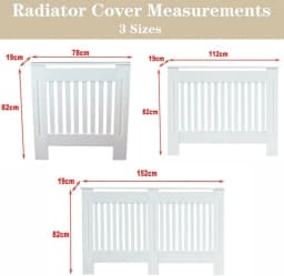 BRIEFNESS Radiator Cover White Painted MDF Cabinet Heater Cover Mounted on Wooden For Living Room Hallway Heater Cover Decoration