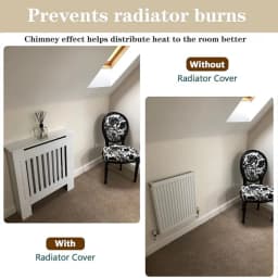 BRIEFNESS Radiator Cover White Painted MDF Cabinet Heater Cover Mounted on Wooden For Living Room Hallway Heater Cover Decoration