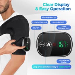 Vibration Shoulder Steamer Belt Heated Shoulder Warmer Massager Electric Smart Massage Machine Temperature Adjust